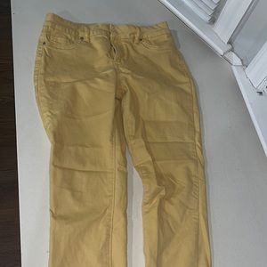 yellow stretchy jeans
